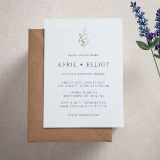 Wildflowers Wedding Invitation & Envelope