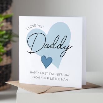 Blue Hearts Love You Father's Day Card