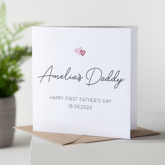 First Father's Day Card with Hearts