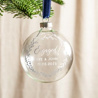 Couple's Foiled Wreath Engagement Bauble
