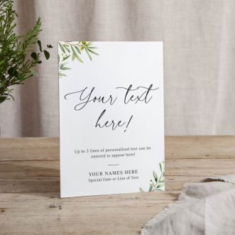 Olive Small Custom Printed Wedding Sign