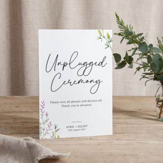 Wildflowers Small Printed Wedding Signs