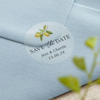 Sicily Save the Date Printed Wedding Stickers