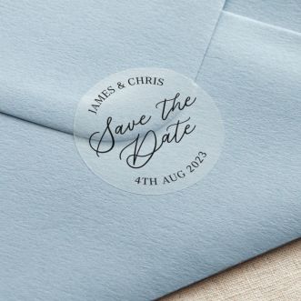 Watercolour Eucalyptus Save the Date Printed Wedding Stickers