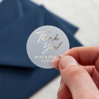 Autograph Thank You Foiled Wedding Stickers