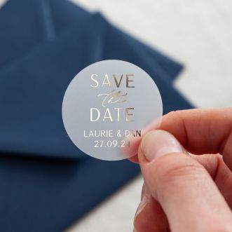 Modern Elegance Save the Date Foiled Wedding Stickers