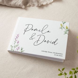 Wildflowers Personalised Names Wedding Guest Book