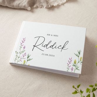 Wildflowers Personalised Surname Wedding Guest Book
