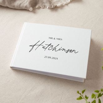 Personalised Simple Script Surname Wedding Guest Book
