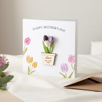 Paper Tulips Mother's Day 3D Planter Keepsake Card