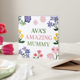 Bright Florals Personalised Mother's Day Card