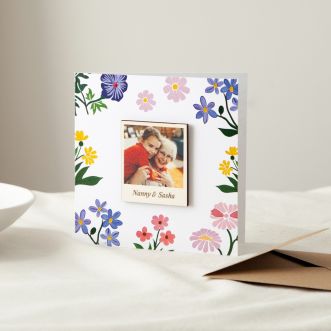 Bright Florals Photo Magnet Keepsake Mother's Day Card