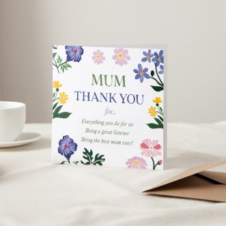 Bright Florals "Thank You Mum" Mother's Day Card