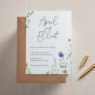 Wildflowers Printed Wedding Invitation