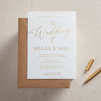 Simple Elegance Foiled Wedding Invitation