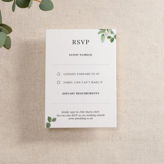 Green Eucalyptus Printed Invitation RSVP Card