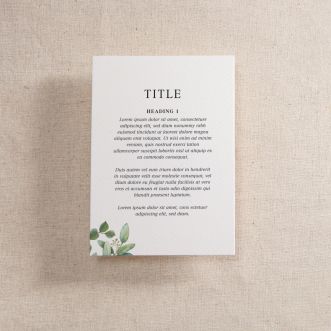 Green Eucalyptus Printed Invitation Details Card