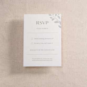 Watercolour Leaves Printed Invitation RSVP Card