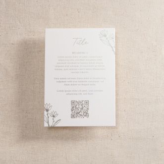 Floral Line Drawing Foiled Invitation Details Card