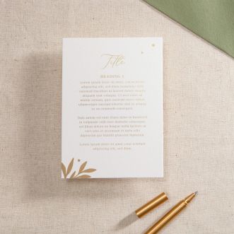 Gold Leaves Foiled Invitation Details Card