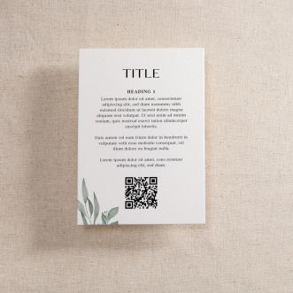 Illustrated Watercolour Leaves Printed Invitation Details Card