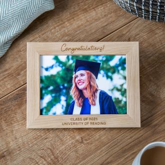 Congratulations Engraved Oak Graduation Photo Frame