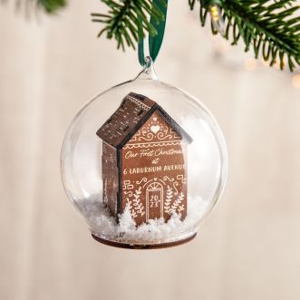 3D Wooden Gingerbread House Bauble