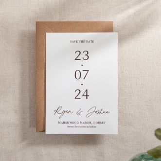 White Autograph Save the Date with Bold Date