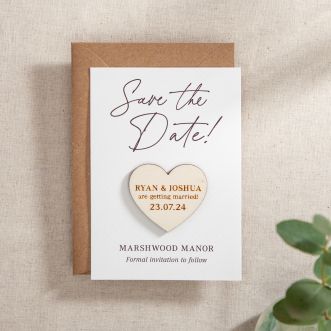 Autograph Save the Date with Heart Magnet