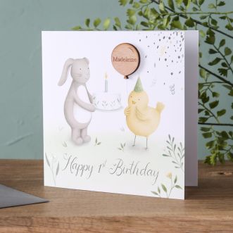 Bunny & Chick Birthday Card