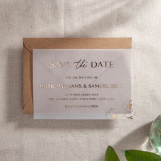 Foiled Vellum Blossom Save The Date