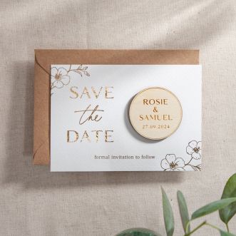 Blossom Foiled Save the Date with Magnet