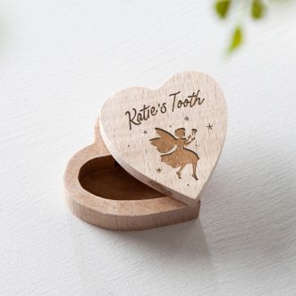 Engraved Heart Shaped Tooth Fairy Box
