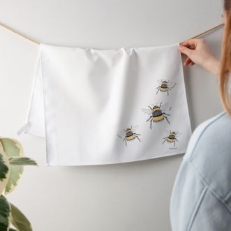 Family of Bees Personalised Tea Towel