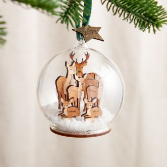 Family of Deer Personalised Christmas Bauble