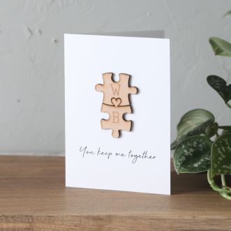 You Keep Me Together Puzzle Piece Card