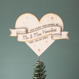 Couple's Heart Christmas Tree Topper