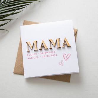 Wooden Letters Mother's Day Card