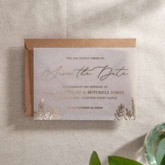 Vellum Foiled Meadow Save The Date