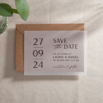 Vellum Modern Elegance Save the Date with Bold Date