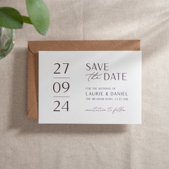 White Modern Elegance Save the Date with Bold Date