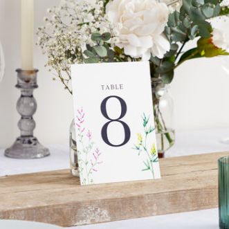 Wildflowers Table Number Cards