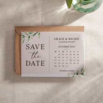 Vellum Olive Save the Date