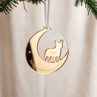 Dog & Moon Layered Acrylic Hanging Decoration