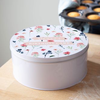 Pretty Florals Personalised Cake Tin