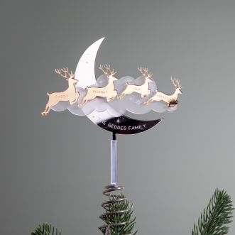 Layered Family of Reindeer Personalised Christmas Tree Topper