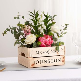Scattered Hearts Wedding Table Centrepiece Crate