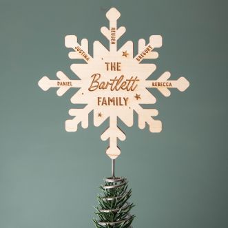 Personalised Family Snowflake Christmas Tree Topper