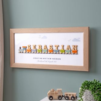 Wooden Train Personalised Framed Print