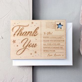 Personalised 'Thank You' Wooden Post Card